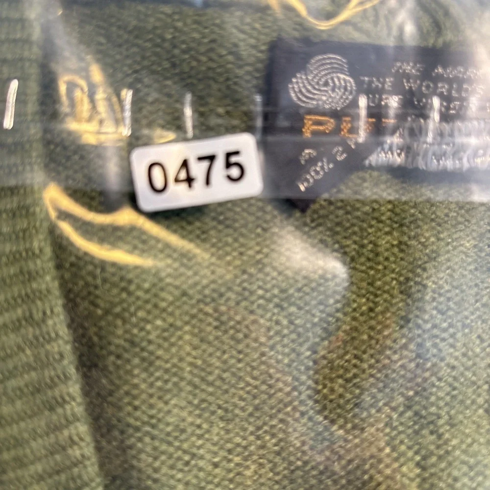 Vintage Puritan Aquaknit Mens Wool Sweater Vest Olive Green V-Neck Large 0475